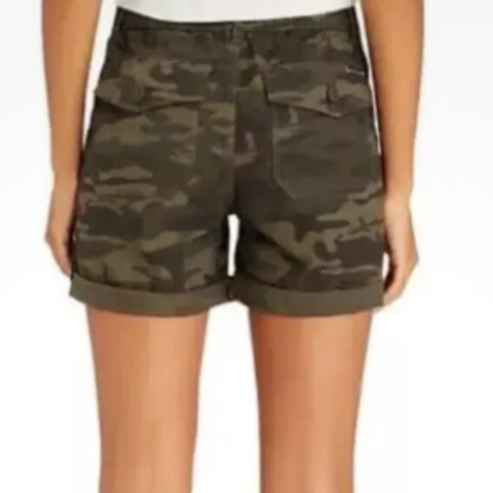Social Standard by Sanctuary Hero Utility Roll Tab Cuff Poplin Camo Shorts-XXL